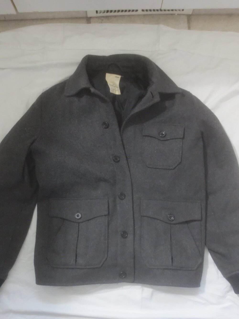 Vintage The Gap Wool Bomber Length Casual Spring and Autumn Jacket - Size Large.